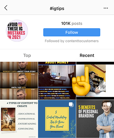 The Recent Posts feed (Source: Author) 